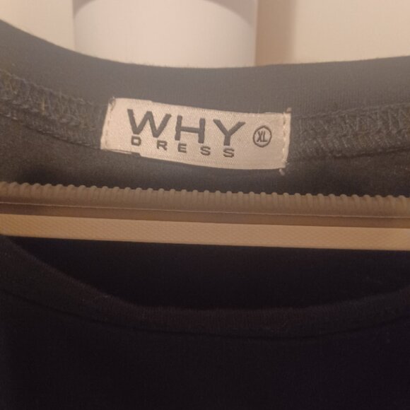 Why Dress You Are Cute Shoe Bling Pearl Newspaper Ruffle Sleev Black Crew Top XL - Picture 4 of 5